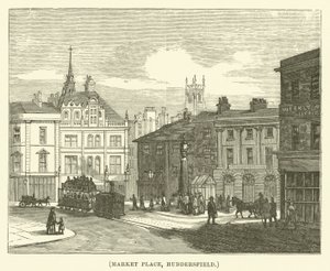 Rynek, Huddersfield (grawerunek) autorstwa English School