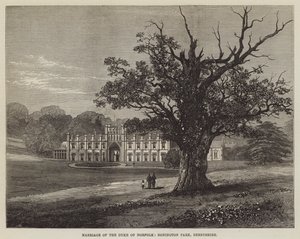 Małżeństwo księcia Norfolk, Donington Park, Derbyshire (grawerowanie) autorstwa English School