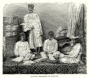 Marwari kupcy z Kalkuty (rycina) autorstwa English School