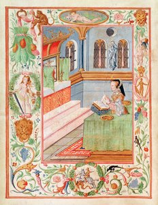 Maryja błogosławi pierścienie skurczowe (pigment na welin)