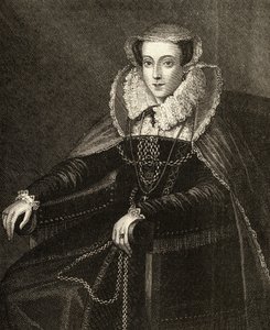 Mary Queen of Scots (1542-87) (rycina) autorstwa English School