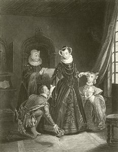 Mary Queen of Scots w zamku Lochleven autorstwa English School