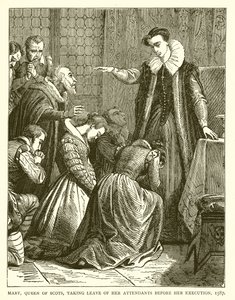 Maria, Królowa Szkotów, żegnająca się ze Swoimi Służącymi przed Egzekucją, 1587 autorstwa English School