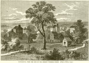 Marylebone, od miejsca obecnej ulicy Wigmore autorstwa English School