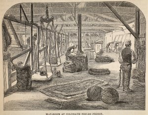 Mat-room w więzieniu Coldbath Fields, ilustracja z The Criminal Prisons of London i Scenes from Prison Life autorstwa Henry