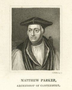 Matthew Parker, arcybiskup Canterbury (grafika) autorstwa English School