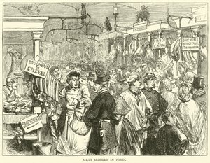 Targ mięsny w Paryżu, październik 1870 autorstwa English School