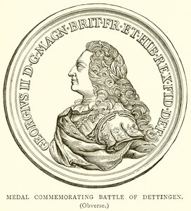 Medal upamiętniający bitwę pod Dettingen. (Awers)