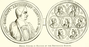 Medal Wybity na cześć Biskupów składających petycje autorstwa English School