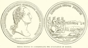 Medal uderzył dla upamiętnienia ewakuacji Bostonu autorstwa English School