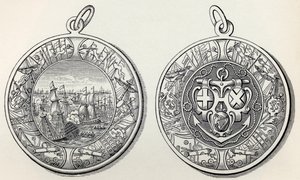 Medal upamiętniający zwycięstwa admirała Roberta Blakesa nad Holendrami w 1653 r., z Krótkiej historii narodu angielskiego autorstwa J. R. Greena, opublikowany w 1893 r. autorstwa English School