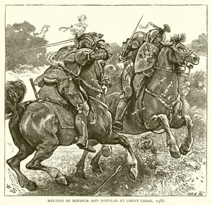 Spotkanie Hotspur i Douglasa w Chevy Chase, 1388 autorstwa English School