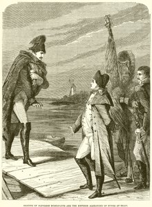 Spotkanie Napoleona Buonaparte i cesarza Aleksandra Rosji w Tilsit autorstwa English School