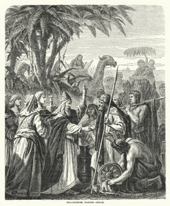 Melchizedek błogosławi Abrama (rycina) autorstwa English School