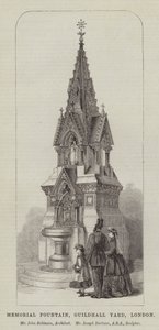 Memorial Fountain, Guildhall Yard, Londyn, Pan John Robinson, Architekt, Pan Joseph Durham, ARA, Rzeźbiarz (Grawerowanie) autorstwa English School