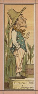 Ilustracja menu: Amerykańskie konserwy (kolorowa litografia) autorstwa English School
