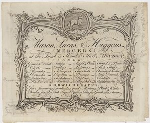 Mercer, Mason Lucas i Higgons, karta handlowa autorstwa English School