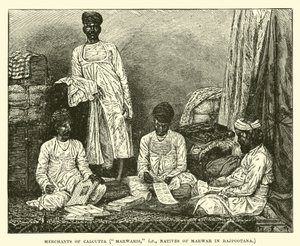 Kupcy z Kalkuty, Marwaris, czyli mieszkańcy Marwar w Rajpootanie autorstwa English School