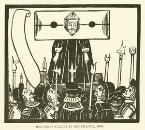 Merkury pod pręgierzem, 1645 autorstwa English School