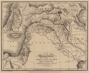 Mezopotamia z Kanaanem i innymi częściami Wschodu, przystosowane do historii Abrahama, Izaaka i Jakuba (rycina) autorstwa English School