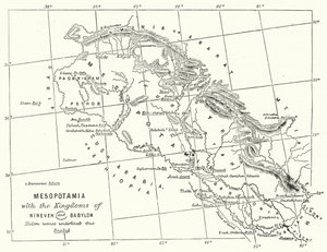 Mezopotamia z Królestwami Niniwy i Babilonu (rycina) autorstwa English School