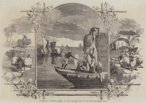 Sposoby transportu bawełny w Indiach do portów nadania (grawerowanie) autorstwa English School