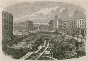 Metropolitan Railway pracuje w Kings Cross autorstwa English School