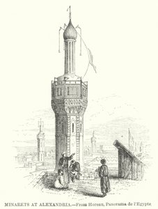 Minarety w Aleksandrii (rycina) autorstwa English School