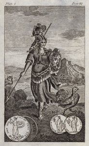 Minerva, czyli Pallas (grawerunek) autorstwa English School