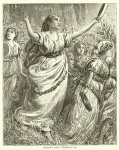 Pieśń Miriam, Exodus, xv, 20 (rycina) autorstwa English School