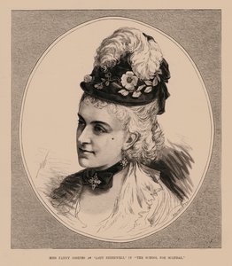 Panna Fanny Josephs jako "Lady Sneerwell" w "Szkole skandalu" (rycina) autorstwa English School