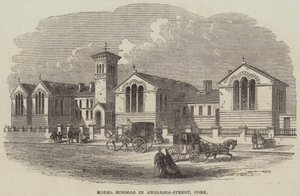 Szkoły modelarskie w Anglesea-Street, Cork (grawerowanie) autorstwa English School