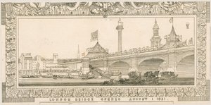 Momento of London Bridge, otwarty 1 sierpnia 1831 r autorstwa English School