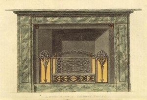 Mona Marble Chimney Piece, z Repozytorium Sztuki Ackermanna, tom II, 2, płyta 20 autorstwa English School