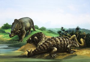 Monoclonius i Scolosaurus autorstwa English School
