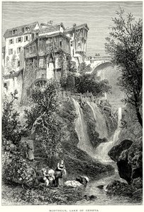 Montreux, Jezioro Genewskie (rycina) autorstwa English School