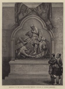 Pomnik 42. Górali, niedawno odsłonięty w katedrze w Dunkeld (rycina) autorstwa English School