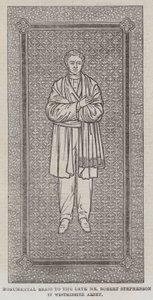 Monumental Brass do zmarłego pana Roberta Stephensona w Opactwie Westminsterskim (rycina) autorstwa English School