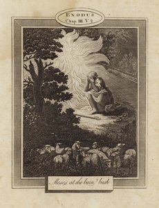 Moses am brennenden Dornbusch von English School