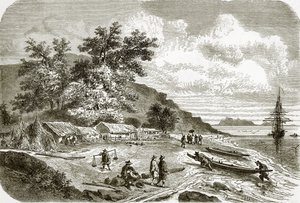 Ujście rzeki Sajgon, Cochin, Chiny autorstwa English School