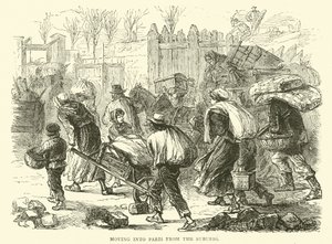 Przeprowadzka do Paryża z przedmieść, grudzień 1870 autorstwa English School