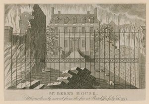 Dom pana Beresa, cudem ocalony z pożaru w Ratcliffe, 23 lipca 1794 r. autorstwa English School