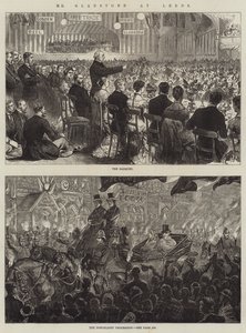 Pan Gladstone w Leeds (grawerowanie) autorstwa English School