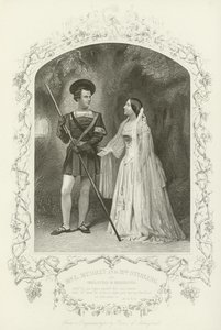 Pan L Murray i pani Stirling jako Orlando i Rosalind, Jak wam się podoba, akt V, scena iv autorstwa English School