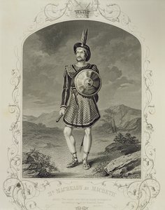 Pan Macready jako Makbet, akt I, scena 3, w sztuce Williama Szekspira (1564-1616) autorstwa English School
