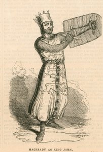 Pan Macready w tytułowej roli w sztuce Król Jan, Drury Lane Theatre, Londyn autorstwa English School