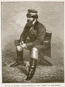 Pan WH Russell, korespondent Times na Krymie, ilustracja z Cassells Illustrated History of England (zdjęcie w sepii) autorstwa English School
