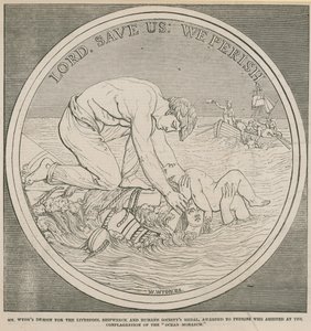 Projekt pana Lyonsa na Medal Liverpool Shipwreck and Humane Societies Medal autorstwa English School