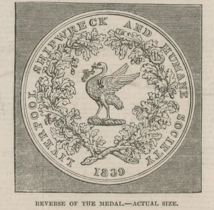Projekt pana Lyonsa na Medal Liverpool Shipwreck and Humane Societies Medal autorstwa English School