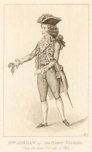 Pani Jordan jako Sir Harry Wildair z rzadkiego portretu z 1788 r. autorstwa English School